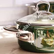 Garnek niski z pokrywką 1,5 L Emalia Metalac - Golden times 1ME.GT.G16