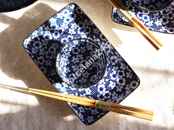 Zestaw do sushi dla 2 osób (4 el.) z pałeczkami Tokyo Design Studio - Nuome Shunjyu 22578 Zestaw do sushi dla 2 osób (4 el.) z pałeczkami Tokyo Design Studio - Nuome Shunjyu 22578