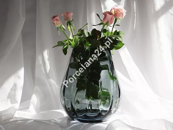 Wazon optyk pionowy 25,5 cm Krosno -  Dymno-niebieski 44.WA-D058-0255DN Wazon optyk pionowy 25,5 cm Krosno -  Dymno-niebieski 44.WA-D058-0255DN