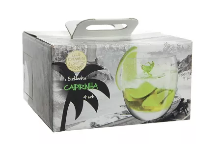 Kpl (4szt) szklanek 300 ml CAIPIRINHA Krosno - Drinki Świata 4237