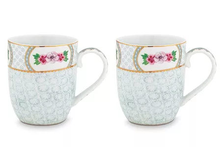 Komplet 2 kubków 145 ml Pip Studio - Blushing Birds White 51BB.002.193