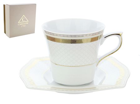 Filiżanka ze spodkiem 0,23 L / 15,5 cm (do kawy) Ćmielów - Lwów E400 GIFT BOX