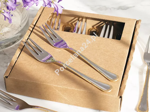 Komplet 6 widelczyków do ciasta 15,1 cm Pintinox 1929 - Filet (2.5 mm) złocony GIFT BOX Komplet 6 widelczyków do ciasta 15,1 cm Pintinox 1929 - Filet (2.5 mm) złocony GIFT BOX