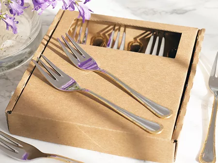 Komplet 6 widelczyków do ciasta 15,1 cm Pintinox 1929 - Filet (2.5 mm) złocony