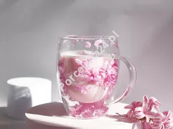Szklanka termiczna z podwójną ścianką 0,3 L Ecarla - Hortensja Bloom Rose 20.SZK77