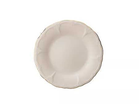 Talerz deserowy 16 cm Bon Bistro - Retro Golden Rim ecru