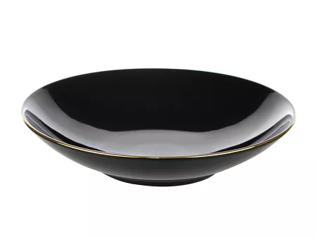 Talerz głęboki 21 cm (czarny) Karolina - Black & White Gold 23011