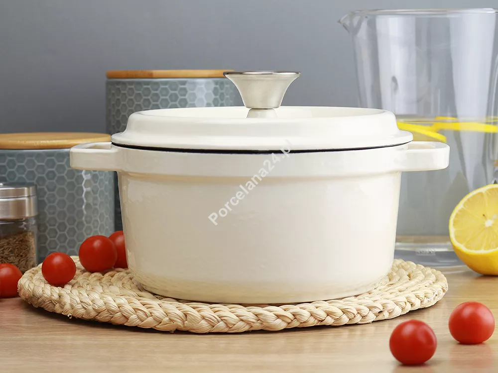 Garnek żeliwny 20 cm Nois - Tierra Kremowy 17.830041 - Sklep