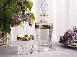 Kpl. szklanek do whisky 0,34 L (6szt) + karafka 0,85L (1szt) Bohemia - Quadro Verso 4SB.QUV.531858