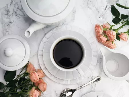 Garnitur do herbaty (kawy) na 12 osób (39el) Ćmielów - Oktawa biała 0001