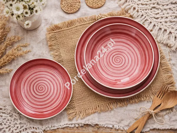 Komplet talerzy na 6 osób (18 el.) Chodzież - City Ślimak Różowy (CT34) Komplet talerzy na 6 osób (18 el.) Chodzież - City Ślimak Różowy (CT34)