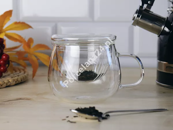 Kubek szklany z zaparzaczem 0,44l Festa Italia -  6.SZ.7894 Kubek szklany z zaparzaczem 0,44l Festa Italia -  6.SZ.7894