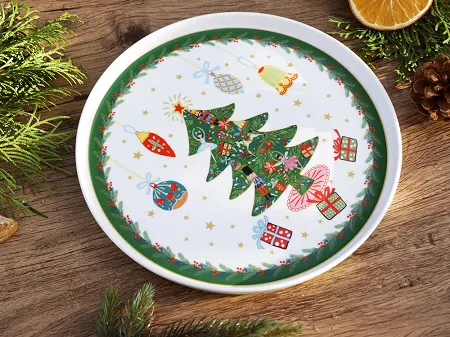 Talerz płytki (patera na ciasto) 26 cm Duo - Around Christmas Tree 15.ACHT.TP