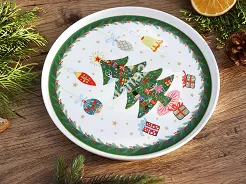 Talerz płytki (patera na ciasto) 26 cm Duo - Around Christmas Tree 15.ACHT.TP