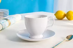 Filiżanka ze spodkiem 0,22 L / 15 cm Altom Design - MariaPaula Biała L01