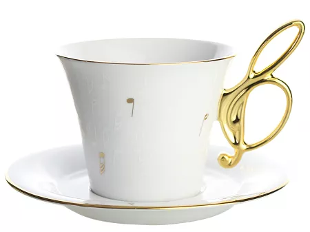 Komplet Filiżanek ze spodkiem 0,20 L / 15 cm (4 el) Bogucice - Moniuszko 112