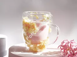 Szklanka termiczna z podwójną ścianką 0,3 L Ecarla - Hortensja Bloom Yellow 20.SZK153
