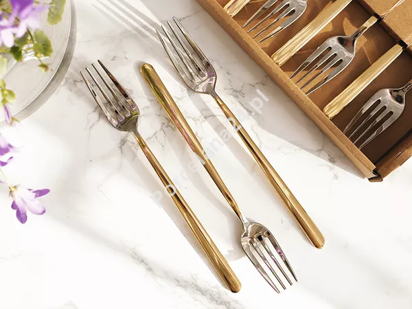 Komplet 6 widelczyków do ciasta 17 cm Hisar - Bahama Gold GIFT BOX Komplet 6 widelczyków do ciasta 17 cm Hisar - Bahama Gold GIFT BOX