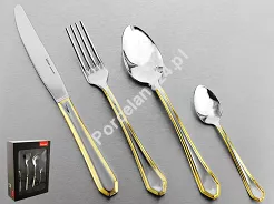 Komplet sztućców 24 cz. na 6 osób Hisar - Riva Gold (4.0/3.0 mm) złocone