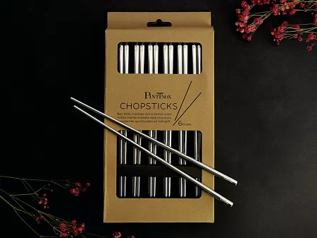 Zestaw stalowych pałeczek do sushi (12 el.) Pintinox - Kwadratowe 23.PAT.K12