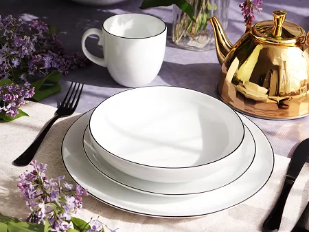 Serwis obiadowo-herbaciany na 6 osób (24el.) Bogucice - Base Black 1227
