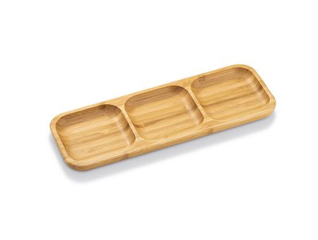 Talerz bambusowy trzy sekcje 32,5 x 11,5 cm Wilmax England - 771224