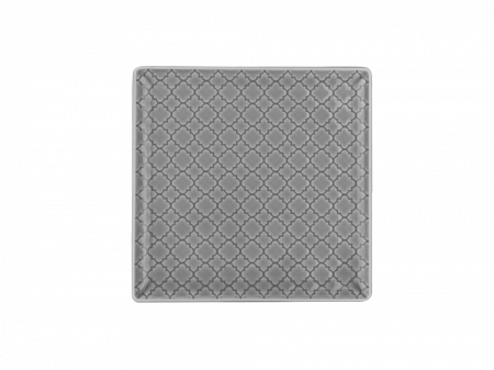 Talerz deserowy kwadratowy 17x17 cm Lubiana - Marrakesz Szary