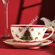 Filiżanka ze spodkiem  0,3 l / 15 cm i z dzbankiem 0,45 l  Duo  - Christmas Tree 15.CHT3.KDH