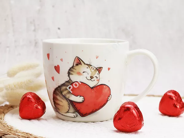 Kubek 0,46L Duo - Kot z zabawką 15.KZZ.K46 Kubek 0,46L Duo - Kot z zabawką 15.KZZ.K46