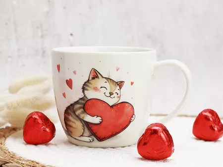 Kubek 0,46L Duo - Kot z zabawką 15.KZZ.K46