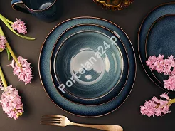Komplet talerzy na 6 osób (18 el.) Altom Design - Reactive Navy Blue