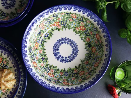 Salaterka 23 cm Bolesławiec - Kwiatowy Ogród