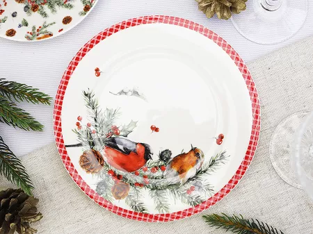 Komplet 2 talerzy deserowych 19 cm Duo - Christmas Birds 1 15.CHBI1.K2TD