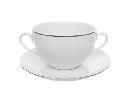 Bulionówka ze spodkiem 0,35 L / 15,7 cm Chodzież - Yvonne 9718 PLATYNOWA LINIA