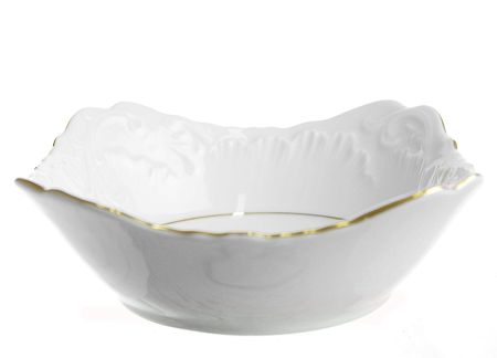 Salaterka kwadratowa 14 cm Ćmielów - Rococo 3604 ZŁOTA LINIA