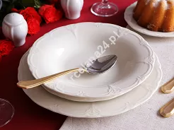 Komplet talerzy 6 osób (18 el.) Bon Bistro - Retro Ivory ecru