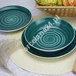 Komplet talerzy na 6 osób (18 el.) Chodzież - City Ślimak Zielono - Niebieski (CT32)