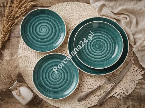 Komplet talerzy na 6 osób (18 el.) Chodzież - City Ślimak Zielono - Niebieski (CT32) Komplet talerzy na 6 osób (18 el.) Chodzież - City Ślimak Zielono - Niebieski (CT32)