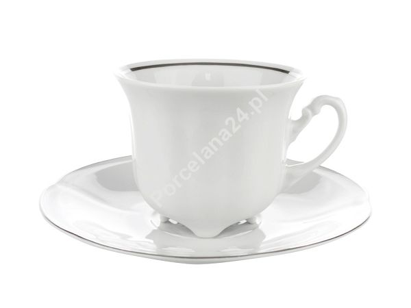 Filiżanka ze spodkiem 0,23 L / 14,5 cm Ćmielów - Bolero 3605 Platynowa Linia  Filiżanka ze spodkiem 0,23 L / 14,5 cm Ćmielów - Bolero 3605 Platynowa Linia 