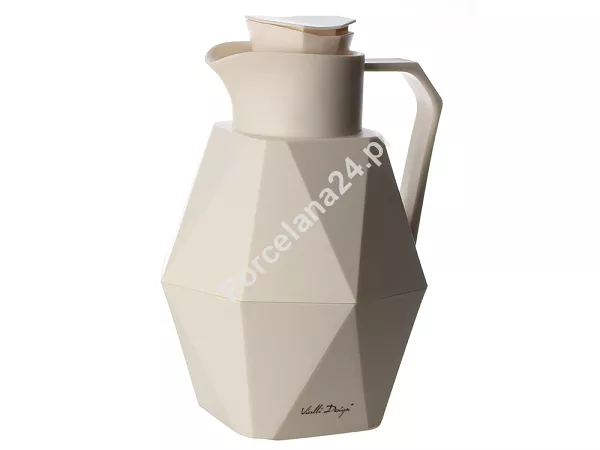 Termos Geo ze szklanym wkładem 1 l Biały - Vialli Design Kremowy 1K.GEO.7480 Termos Geo ze szklanym wkładem 1 l Biały - Vialli Design Kremowy 1K.GEO.7480