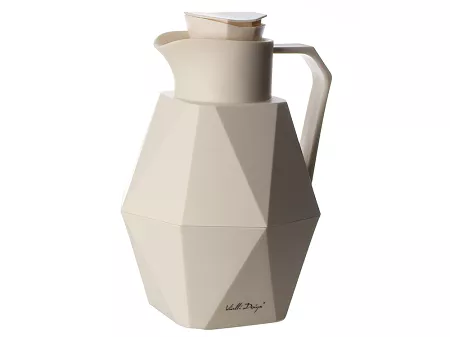 Termos Geo ze szklanym wkładem 1 l Biały - Vialli Design Kremowy 1K.GEO.7480