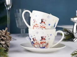 Komplet filiżanek ze spodkami 0,25 l / 15,3 cm (2 szt.)  Duo - Snowman 15.SNO.K2FS