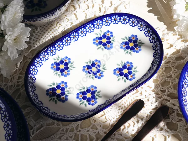 Półmisek owalny 24 cm Bolesławiec - Altmańska Polana gat. I Półmisek owalny 24 cm Bolesławiec - Altmańska Polana gat. I