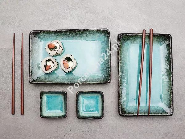 Zestaw do sushi dla 2 osób (4 el.) z pałeczkami Tokyo Design Studio - Yamasaku Sky Blue 33601 Zestaw do sushi dla 2 osób (4 el.) z pałeczkami Tokyo Design Studio - Yamasaku Sky Blue 33601