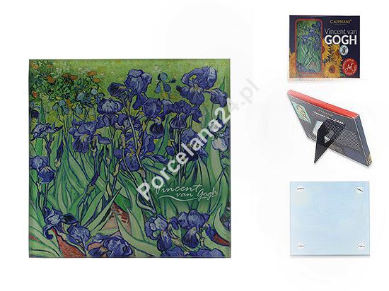 Szklana podkładka 10,5x10,5 cm Carmani - Vincent van Gogh - Irysy 195-0104 Szklana podkładka 10,5x10,5 cm Carmani - Vincent van Gogh - Irysy 195-0104