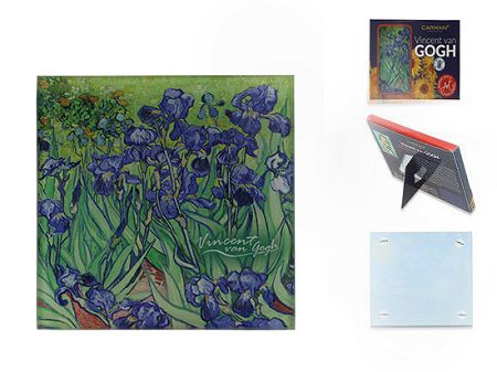 Szklana podkładka 10,5x10,5 cm Carmani - Vincent van Gogh - Irysy 195-0104