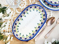 Półmisek owalny 36 cm Bolesławiec - Mariańska Koronka