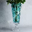 Wazon 40,5 cm na nodze Bohemia - SAMBA AQUAMARINE 4SB.SAMA.619334