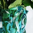 Wazon 40,5 cm na nodze Bohemia - SAMBA AQUAMARINE 4SB.SAMA.619334