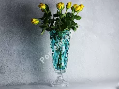 Wazon 40,5 cm na nodze Bohemia - SAMBA AQUAMARINE 4SB.SAMA.619334